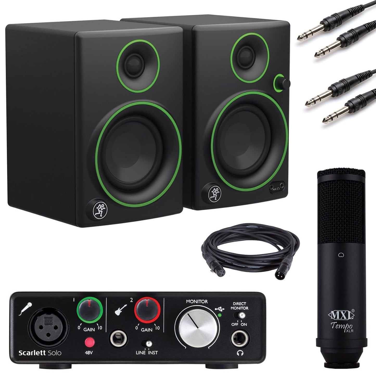 Studio Bundle with Focusrite Scarlett Solo and Mackie CR3 - PSSL ProSound and Stage Lighting