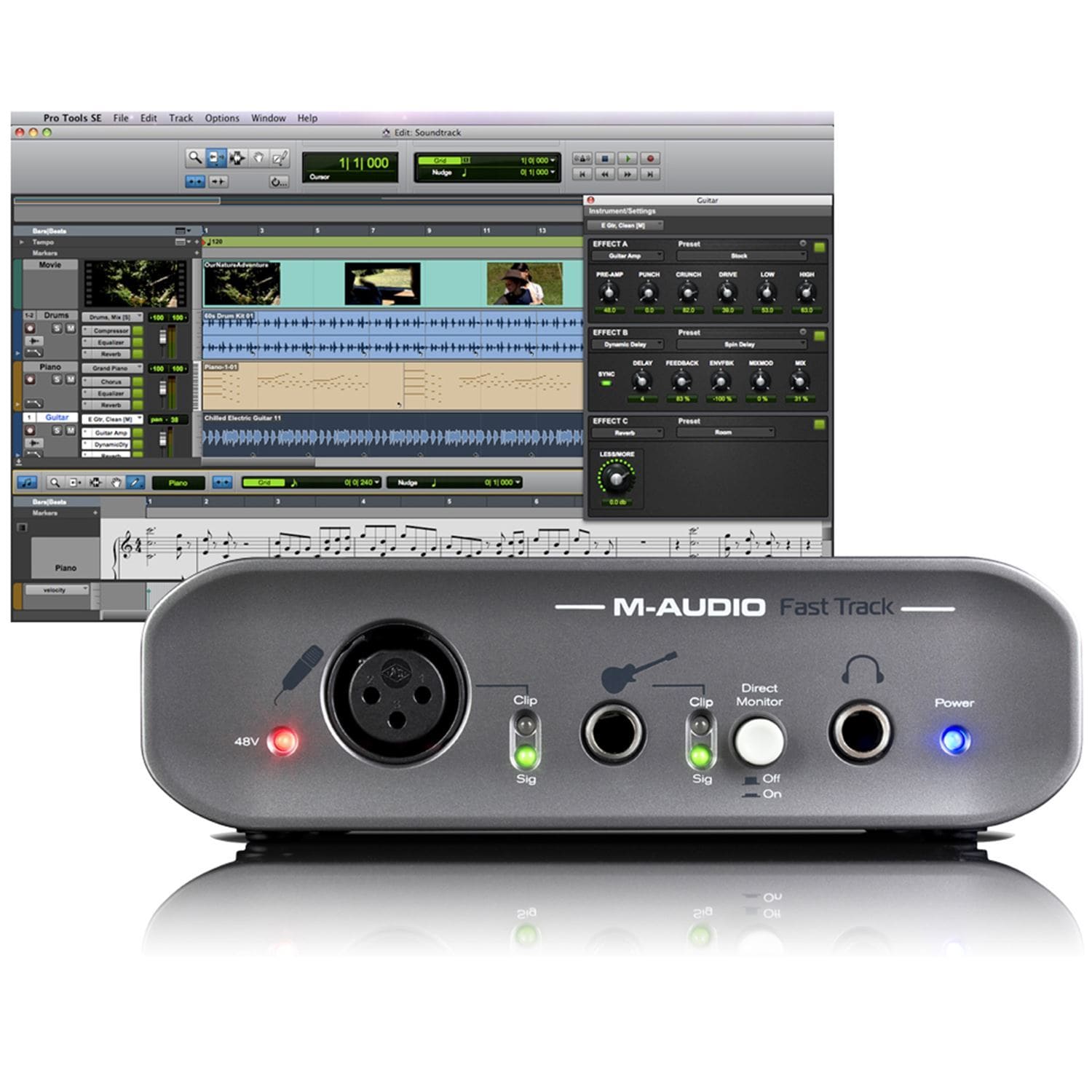 M-Audio RECORDINGSTUDIO Recording Pack & Interface - PSSL ProSound and Stage Lighting