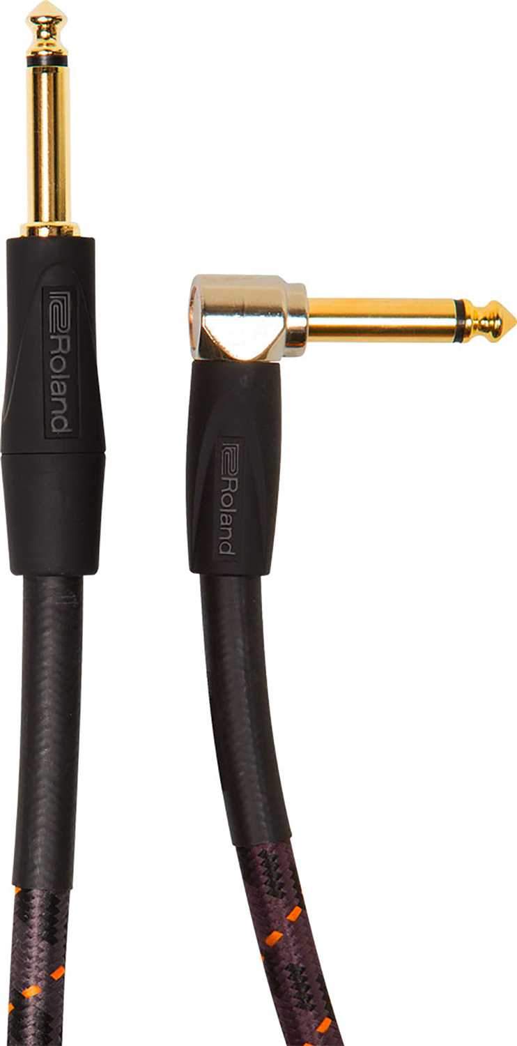 Roland RIC-G10A 10ft Gold Series 1/4 inch Straight to Angled Instrument Cable - PSSL ProSound and Stage Lighting