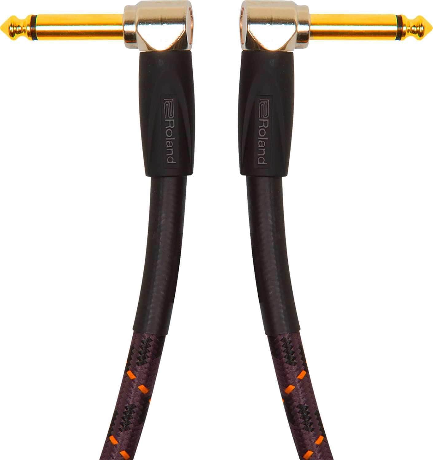 Roland RIC-G1AA 1ft Gold Series 1/4 inch Angled Instrument Cable - PSSL ProSound and Stage Lighting
