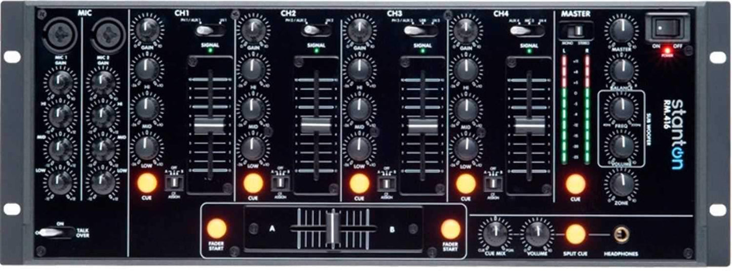 Stanton RM416 Rackmount 19 in 4-Channel DJ Mixer - PSSL ProSound and Stage Lighting
