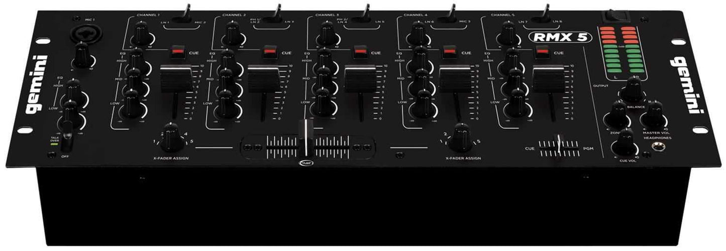 Gemini RMX5 19-In 5-Channel DJ Mixer - PSSL ProSound and Stage Lighting
