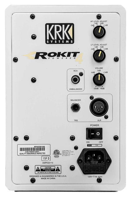 KRK ROKIT RP4-G3W 4-Inch White Powered Monitor - PSSL ProSound and Stage Lighting
