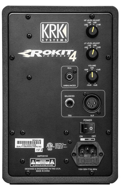 KRK ROKIT RP4-G3 4-Inch Powered Studio Monitor - PSSL ProSound and Stage Lighting