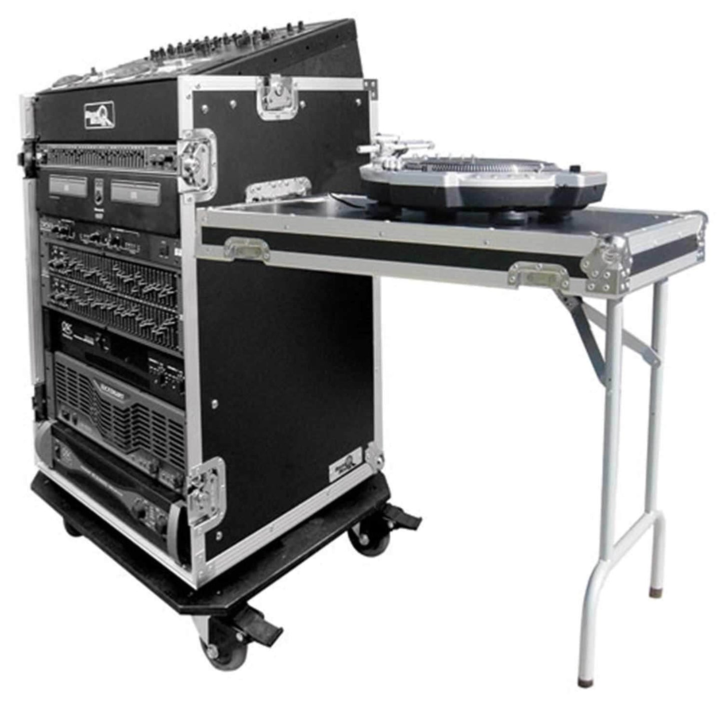 Road Ready Slant Rack 11U X 16U with Casters, Table - PSSL ProSound and Stage Lighting