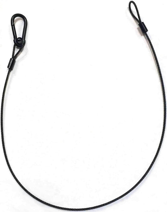 Steel Light Fixture Safety Cable with Latch 30 Inch Black - PSSL ProSound and Stage Lighting