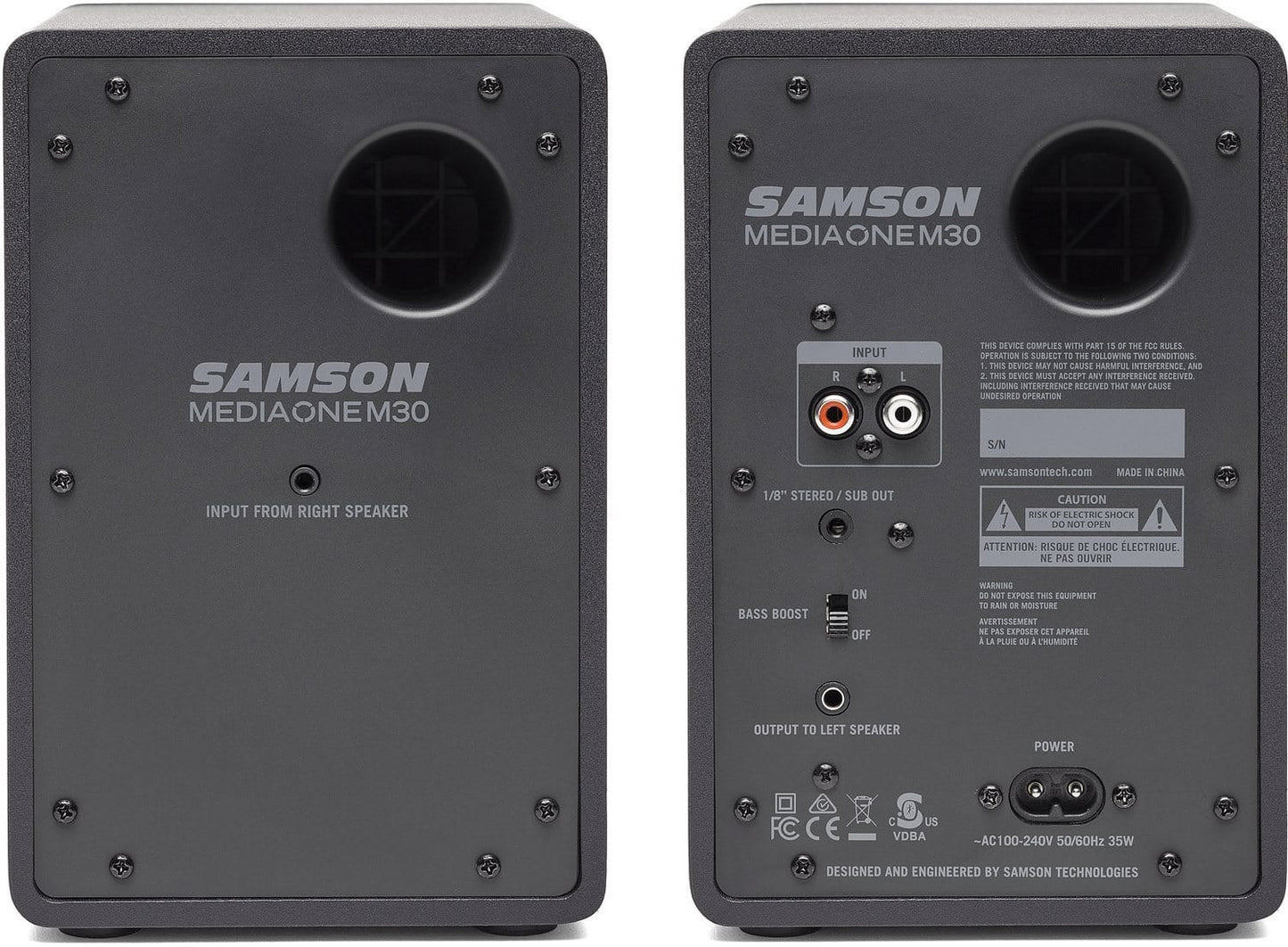 Samson MediaOne M30 Powered Studio Monitors (Pair) - PSSL ProSound and Stage Lighting