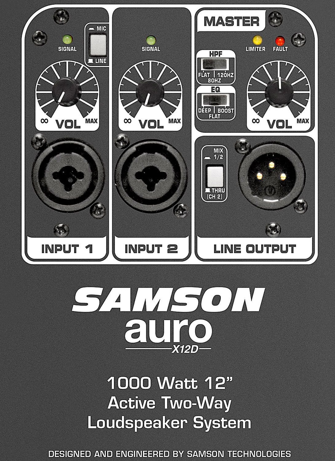 Samson Auro X12D 12-in 1000W 2-Way Powered Speaker - PSSL ProSound and Stage Lighting