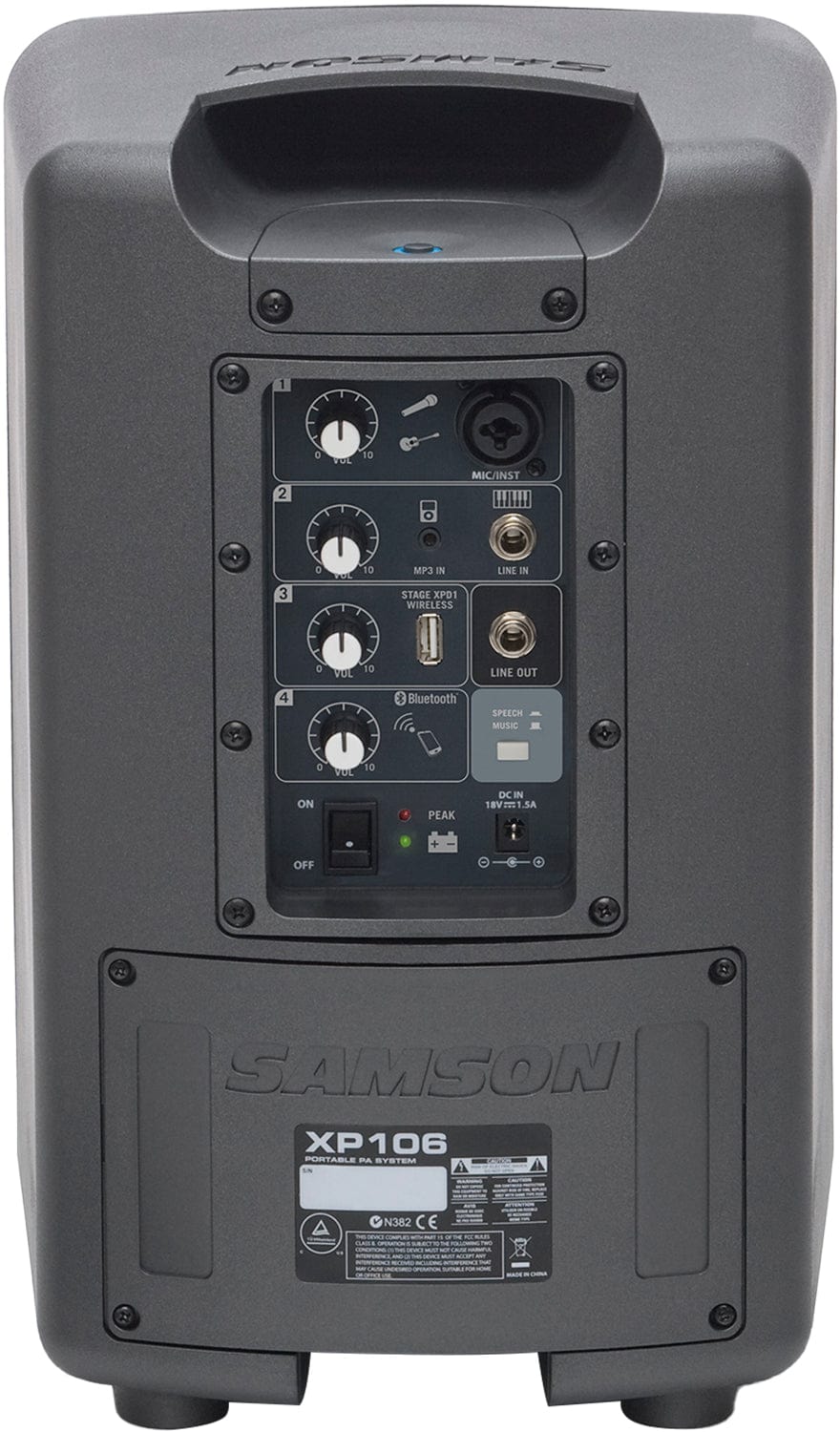 Samson SAXP106 Portable PA 100-Watts 2-Way 6-Inch Woofer w/ Bluetooth and Wired HH Mic - PSSL ProSound and Stage Lighting
