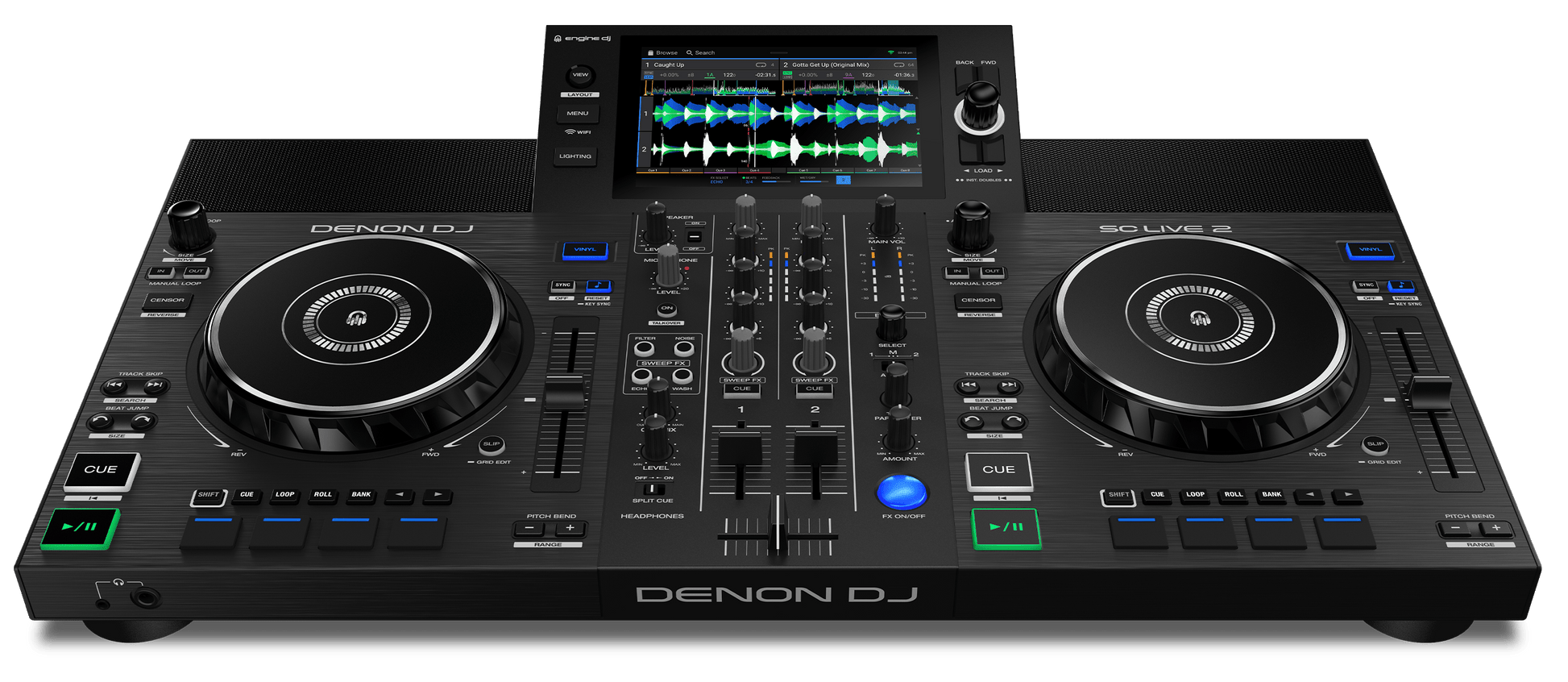 Denon DJ SCLIVE2 2-Deck Standalone DJ Controller with 7-Inch Touchscreen,  Built-in Speakers, and Wi-Fi Music Streaming