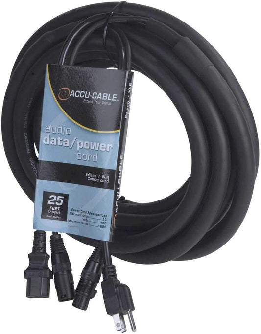 Accu-Cable SKAC25 25Ft AC Power & XLR Combo Cable - PSSL ProSound and Stage Lighting