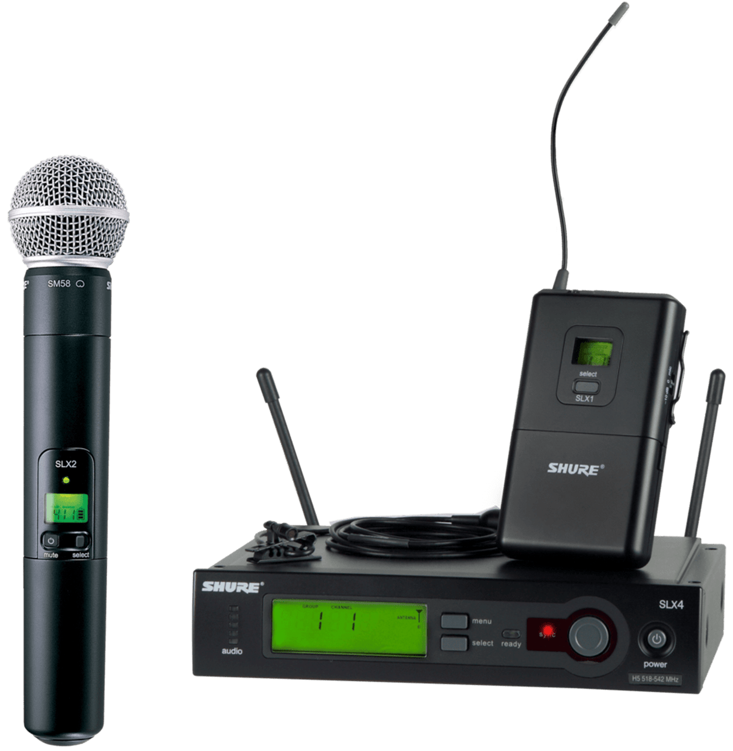 Shure SLX Dual Wireless Mic with WL185 & SM58 H19 - PSSL ProSound and Stage Lighting