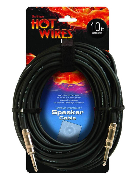 On Stage Speaker Cable 10Ft 1/4 To 1/4 - PSSL ProSound and Stage Lighting