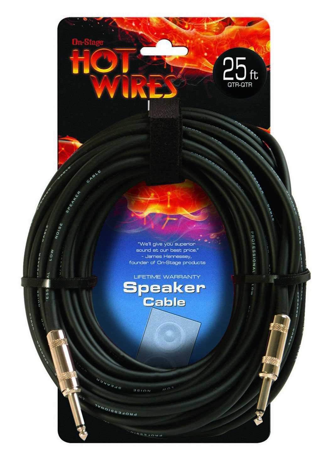 On Stage Speaker Cable 25Ft 1/4 To 1/4 - PSSL ProSound and Stage Lighting