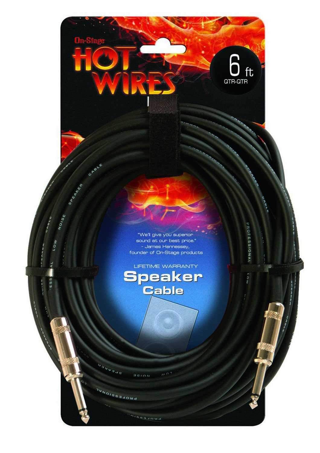 On Stage Speaker Cable 6Ft 1/4 To 1/4 - PSSL ProSound and Stage Lighting