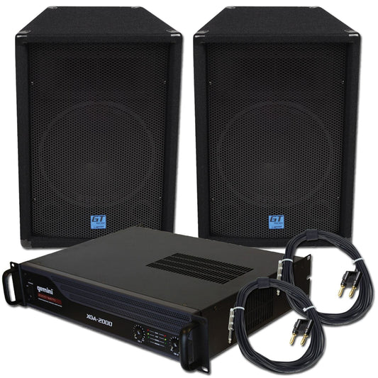 2000 Watt Amp With 2 Speakers & Cable Package - PSSL ProSound and Stage Lighting
