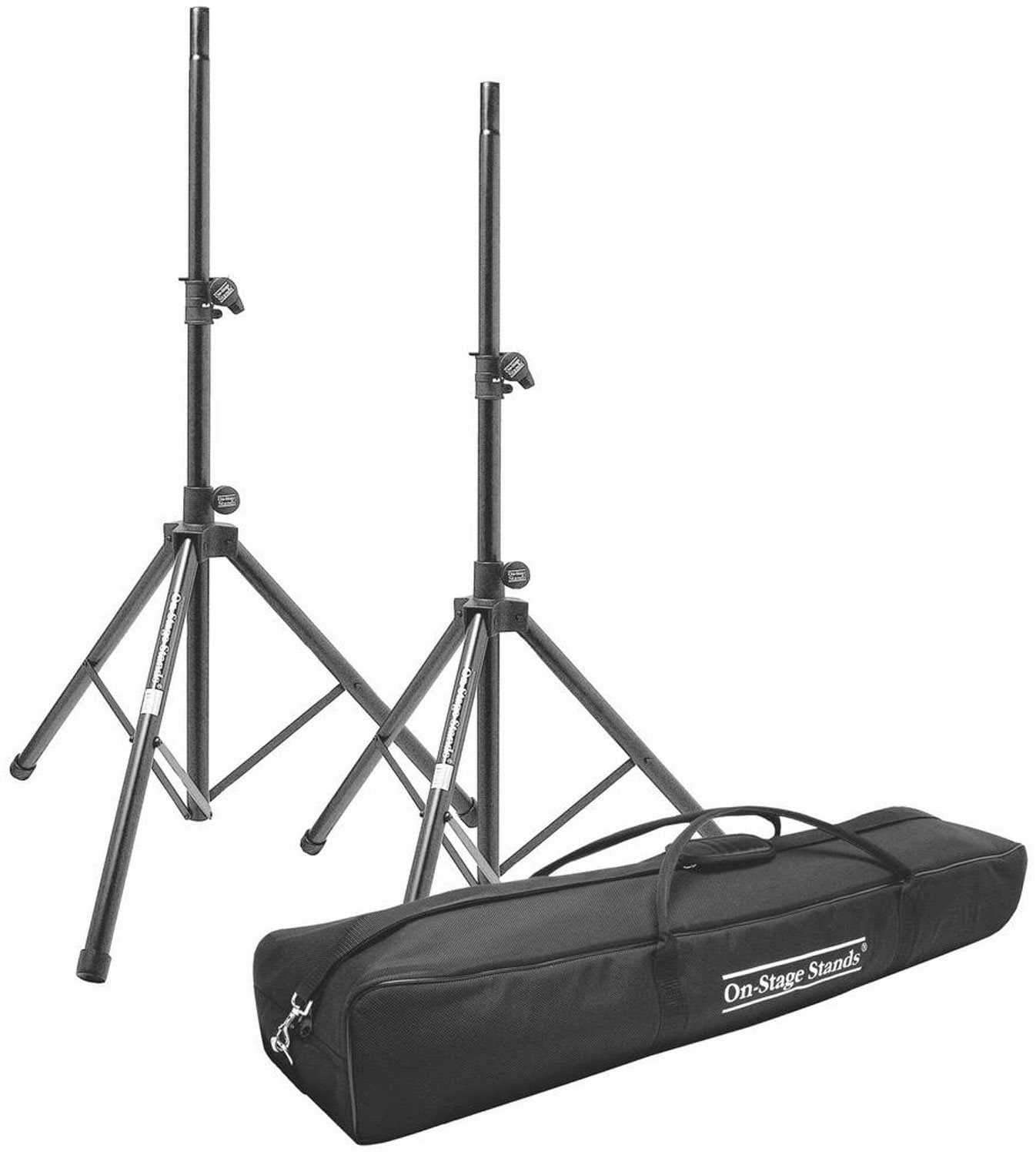 On-Stage Deluxe Twin Speaker Stand/Road Bag Pack - PSSL ProSound and Stage Lighting