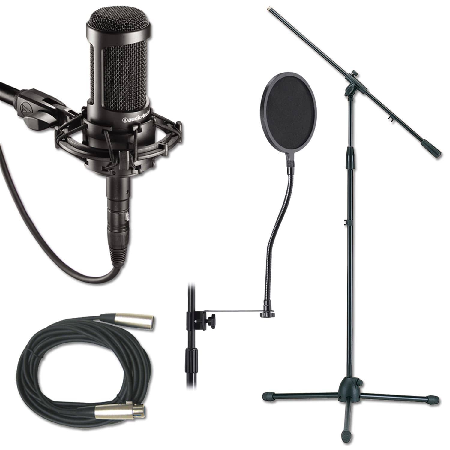 Audio Technica AT-2035 Studio Microphone with Stand & Cable Pack - PSSL ProSound and Stage Lighting