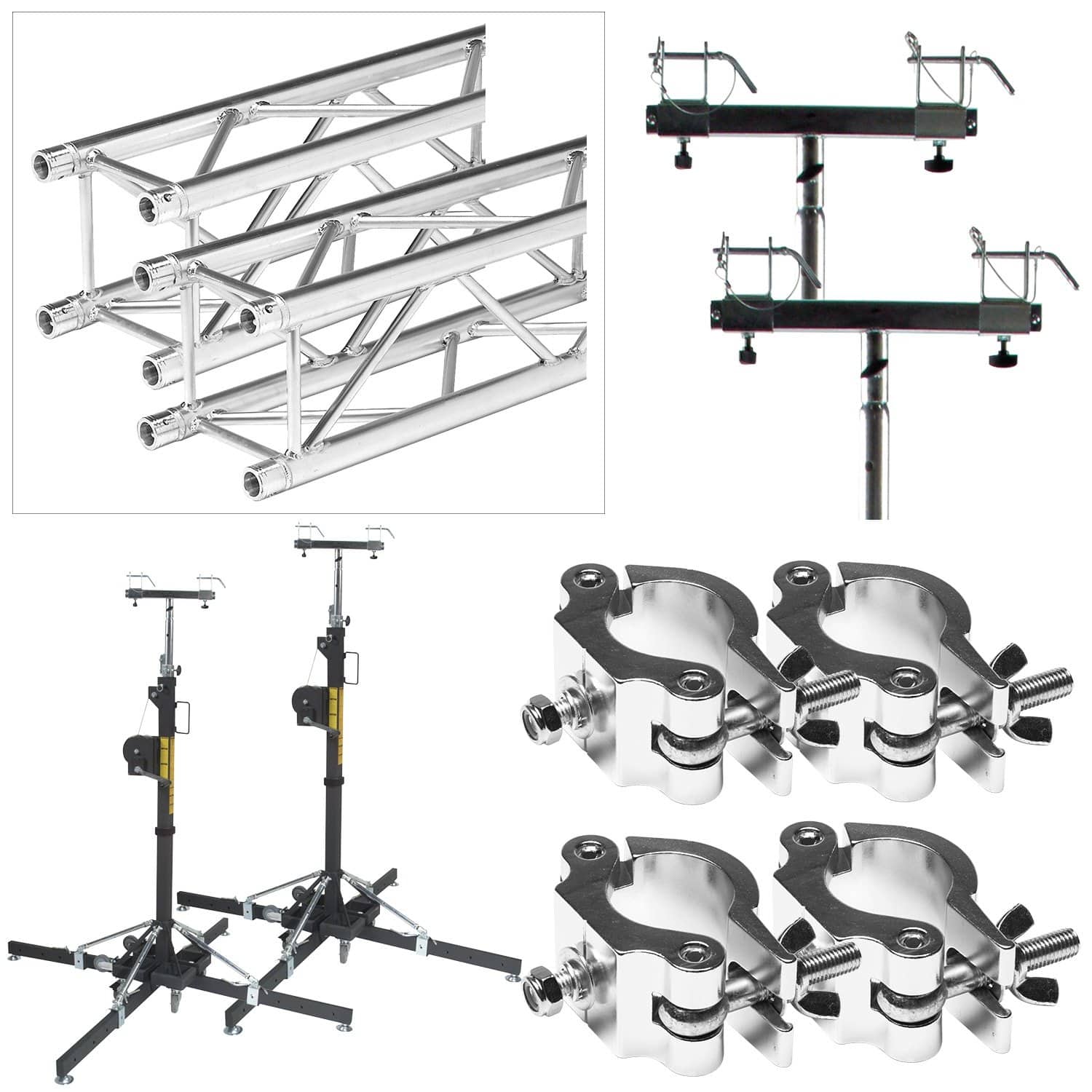 Global Truss ST-157 Crank Stand with F34 10Ft Truss Pack plus Clamps - PSSL ProSound and Stage Lighting