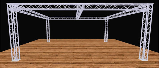 Global Truss 20 Ft x 20 Ft F34 Truss Display Booth with Center Beam - PSSL ProSound and Stage Lighting