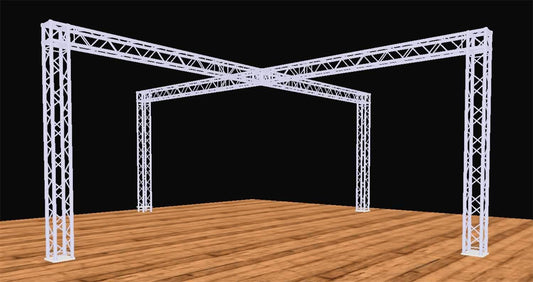 Global Truss 20 Ft x 20 Ft Complete Booth Display Cross Truss Structure - PSSL ProSound and Stage Lighting
