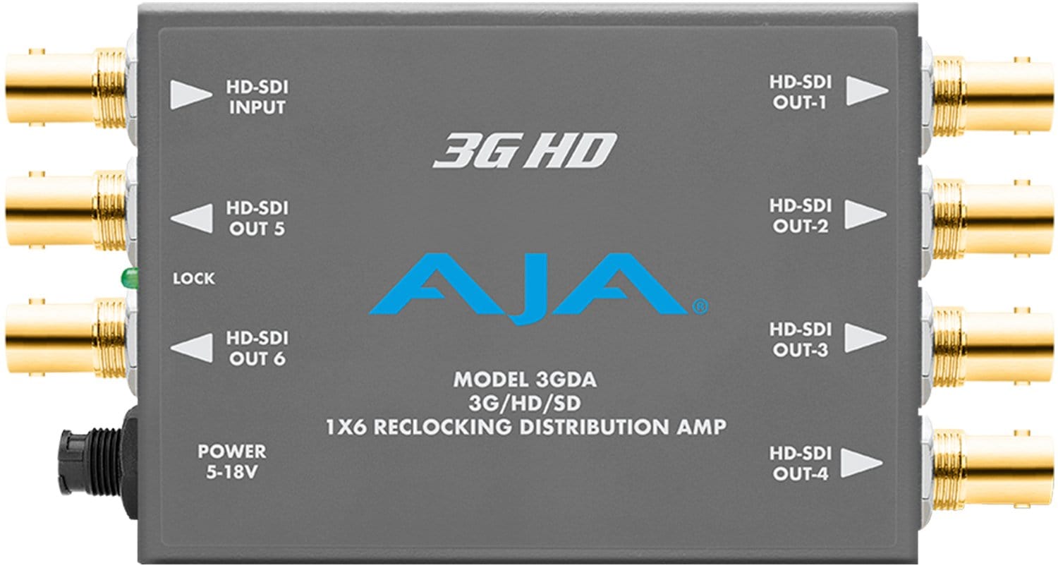 AJA 3GDA 1x6 3G/HD/SD Reclocking Distribution Amp - PSSL ProSound and Stage Lighting