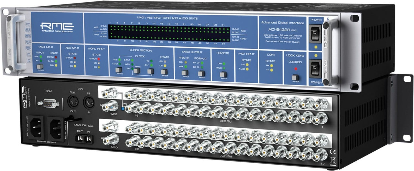 RME ADI-6432R 64 Ch MADI AES Converter I/O BNC RME - PSSL ProSound and Stage Lighting