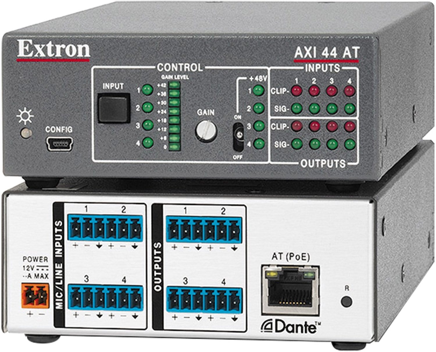 Extron AXI44AT 4 In 4 Out Dante Audio Interface - PSSL ProSound and Stage Lighting