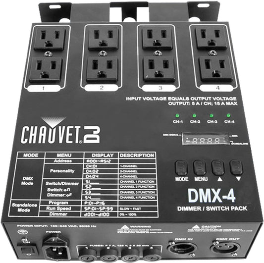 Chauvet DJ DMX4 4-Ch DMX Dimmer/Switch Pack - PSSL ProSound and Stage Lighting
