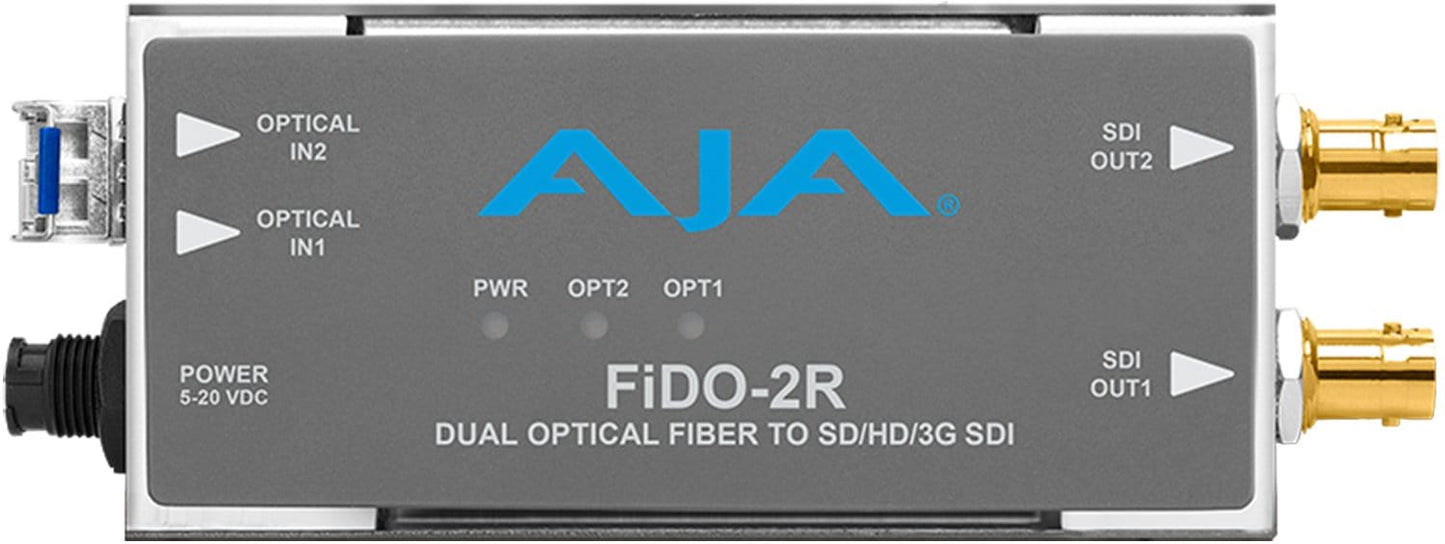 AJA FIDO-2R 2-Ch Single Mode LC Fiber/3G-SDI Rec - PSSL ProSound and Stage Lighting