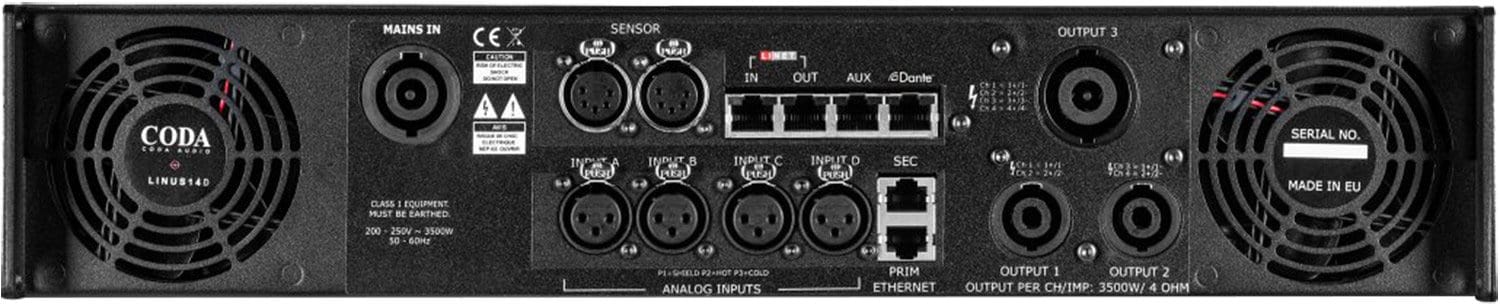 Coda Audio LINUS14D 4X Ch Audio Amplifier 3500W - PSSL ProSound and Stage Lighting