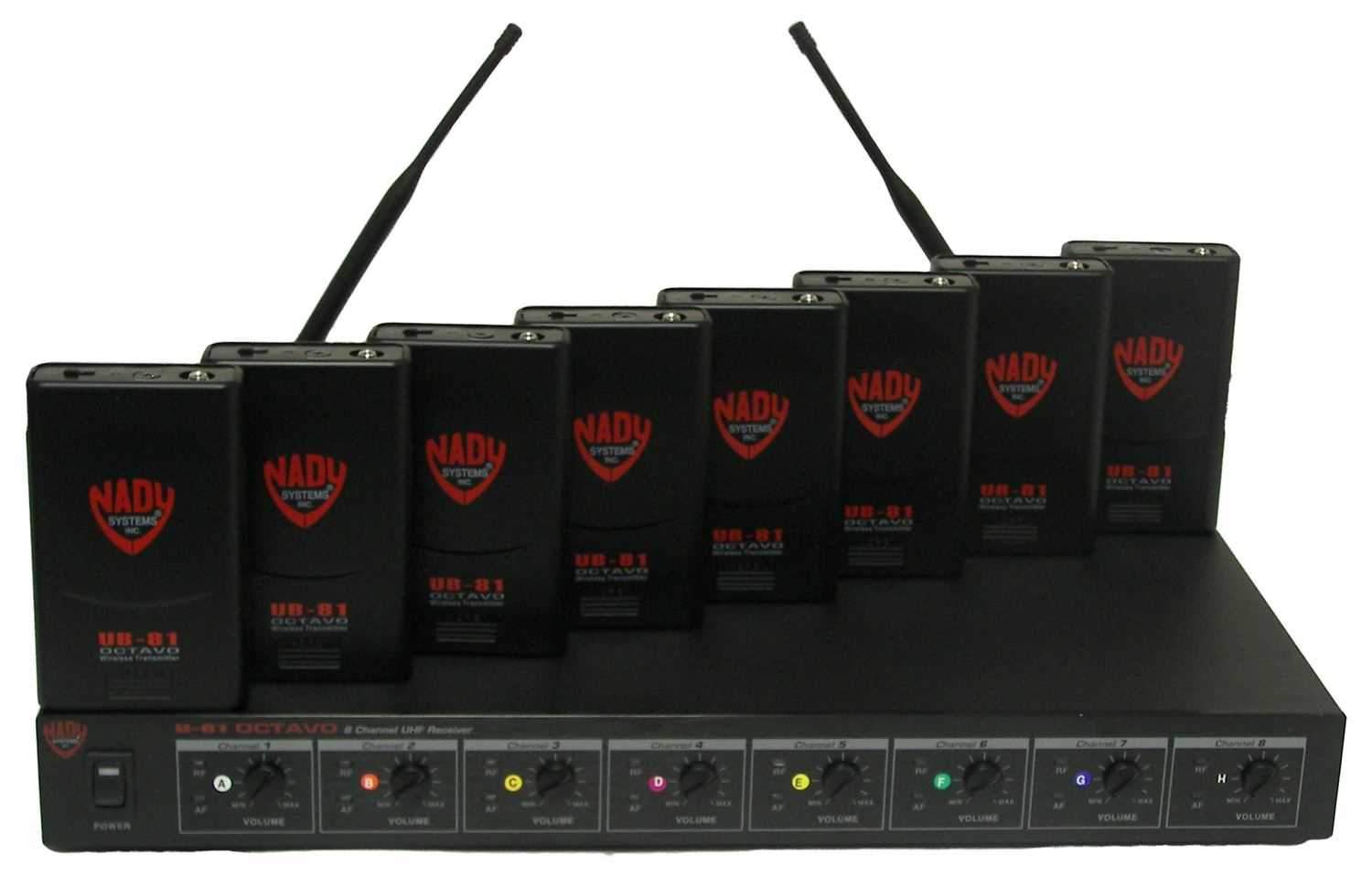 Nady U81 Octavo 8Ch UHF Lavalier Wireless Mic Set - PSSL ProSound and Stage Lighting