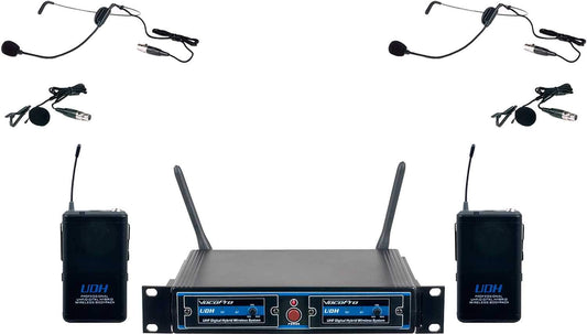 VocoPro UDH-DUAL-B3 Hybrid Wireless Headset/Lapel Microphone System - PSSL ProSound and Stage Lighting