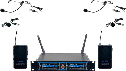 VocoPro UDH-DUAL-B4 Hybrid Wireless Headset/Lapel Microphone System - PSSL ProSound and Stage Lighting