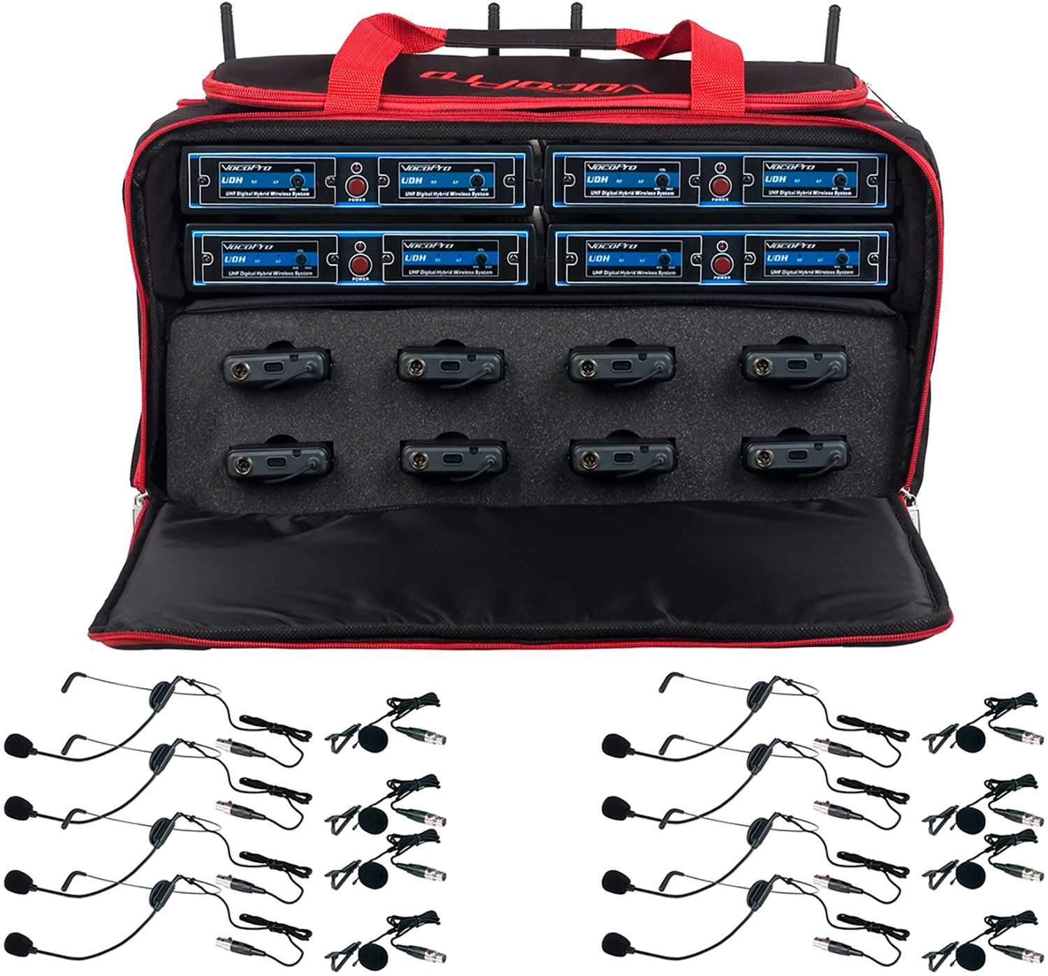 VocoPro UDH-PLAY-8-MIB 8 Channel Wireless Headset/Lavalier Mic System - PSSL ProSound and Stage Lighting
