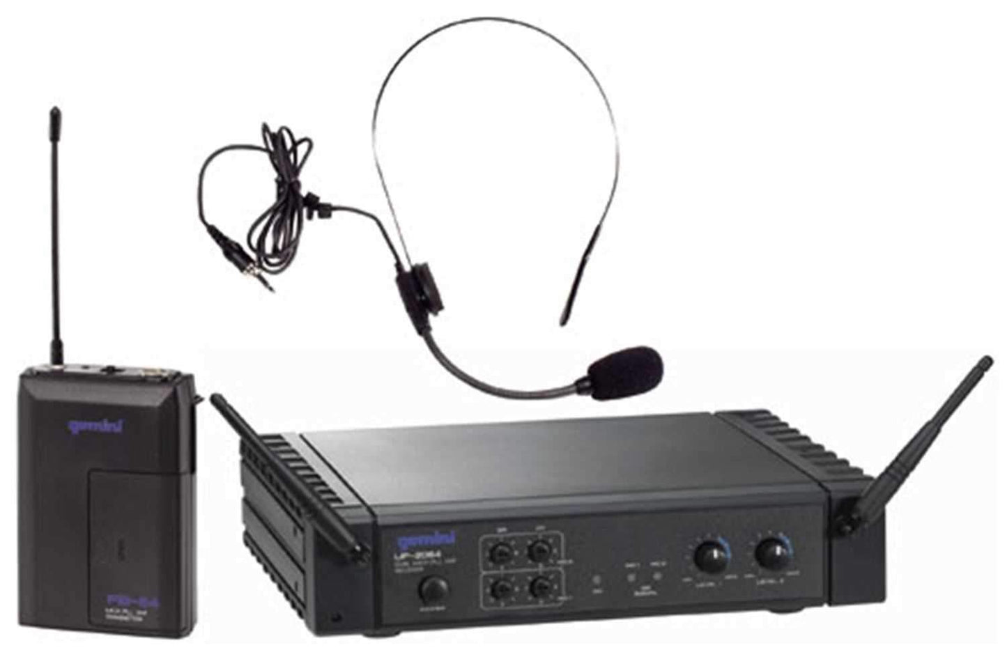 Gemini UF-2064H Dual Ch 2 Headset Mic Wireless - PSSL ProSound and Stage Lighting