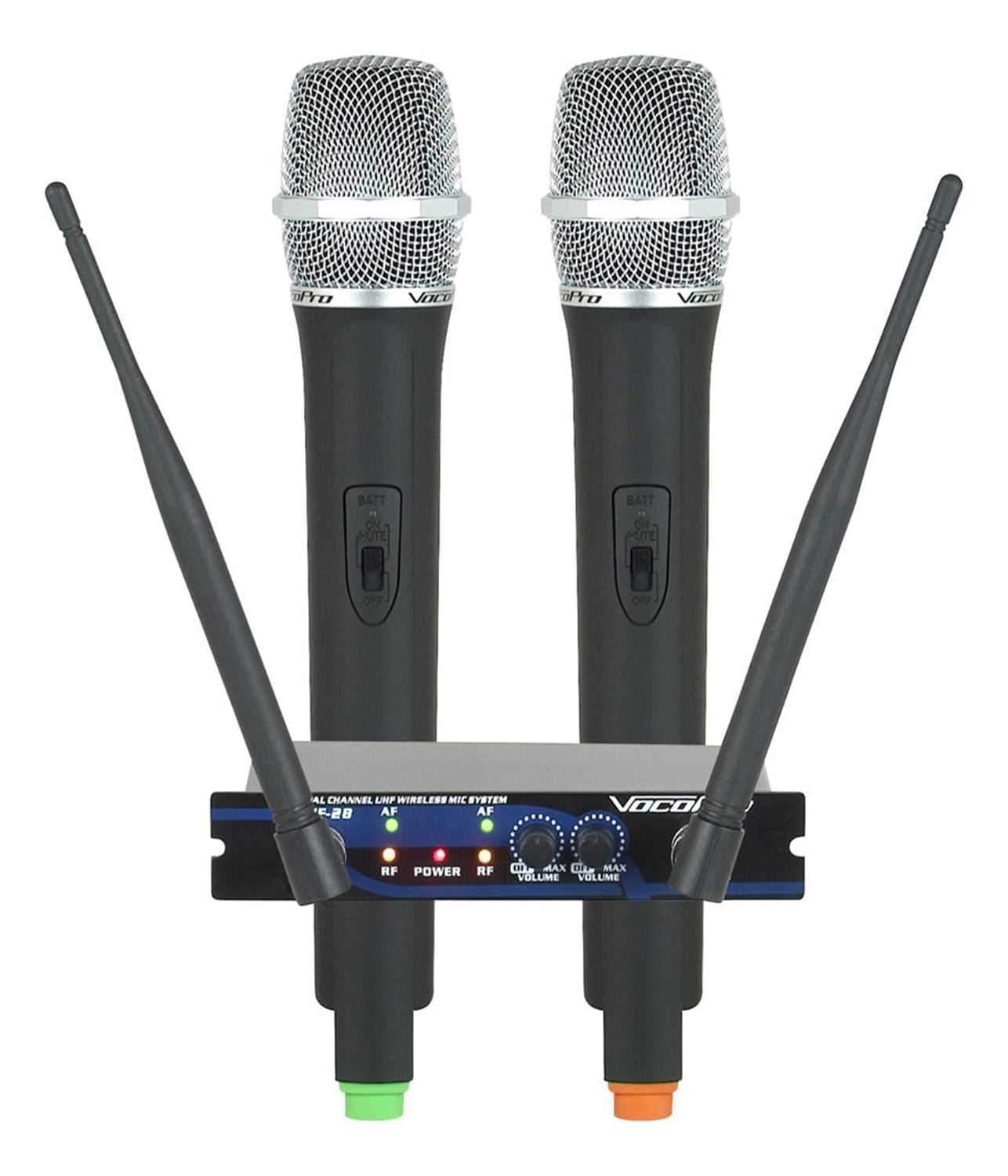 VocoPro UHF-28 Dual Channel Wireless Mic System - PSSL ProSound and Stage Lighting