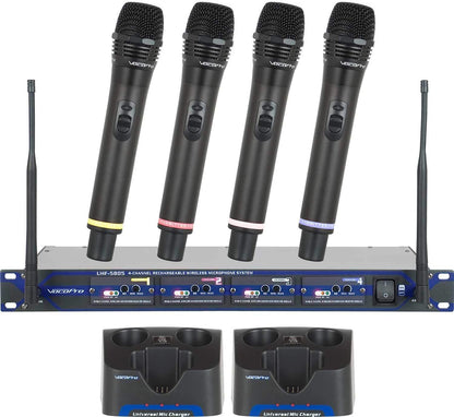 VocoPro UHF-5805-9 4 Channel UHF Wireless Mic System Set 9 - PSSL ProSound and Stage Lighting