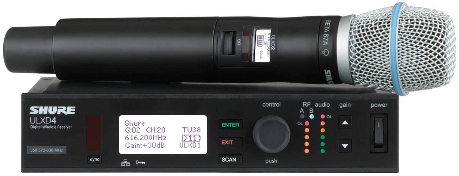 Shure ULXD24B87A Digital Handheld System with Beta87A - PSSL ProSound and Stage Lighting