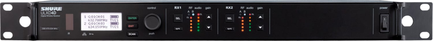 Shure ULXD4D Dual Digital Wireless Receiver H50 - PSSL ProSound and Stage Lighting