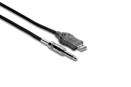 Hosa USQ-110 TRACKLINK 1/4In TS to USB Cable 10 Ft - PSSL ProSound and Stage Lighting