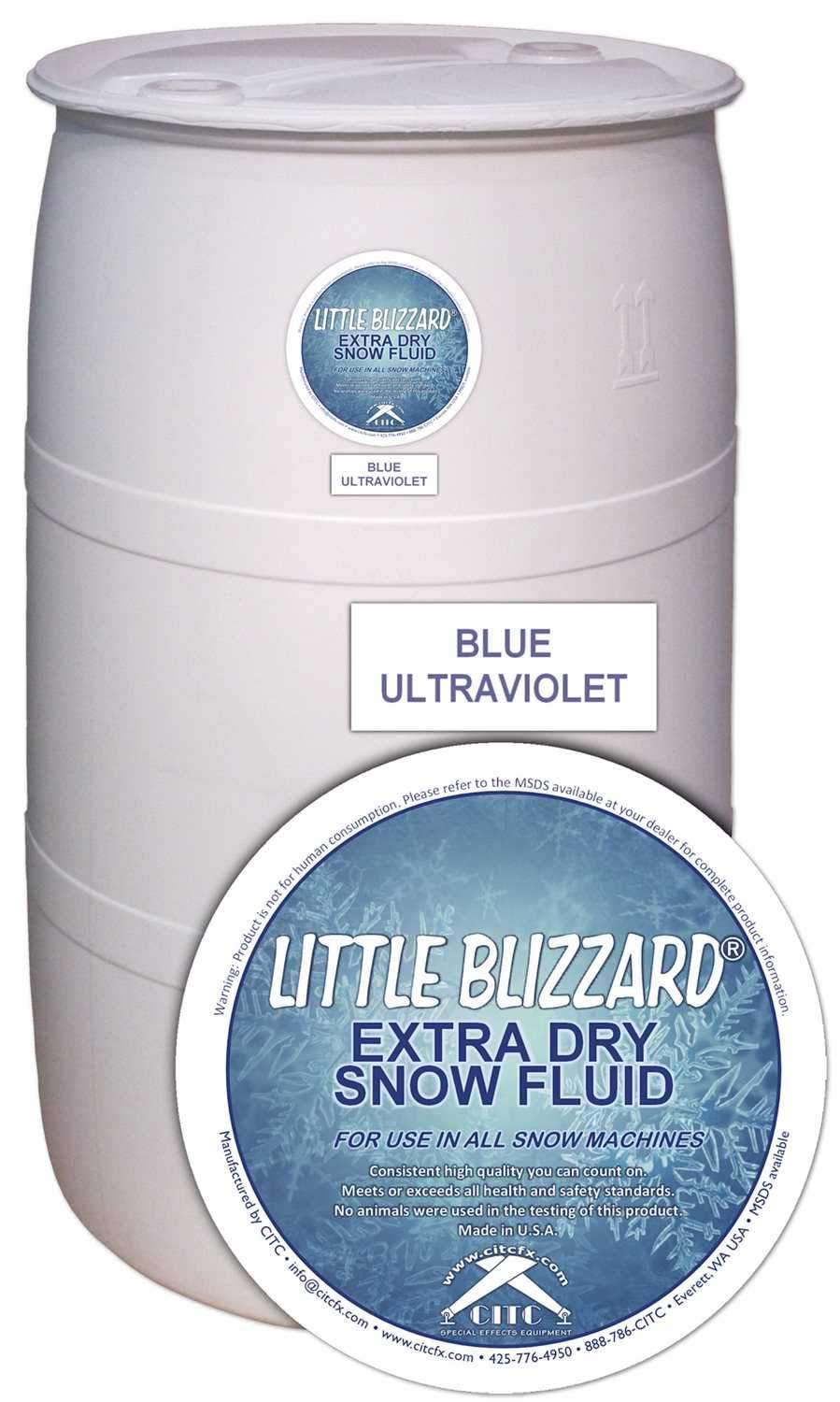 CITC Little Blizzard UV Snow Fluid 55 Gallon Dru - PSSL ProSound and Stage Lighting