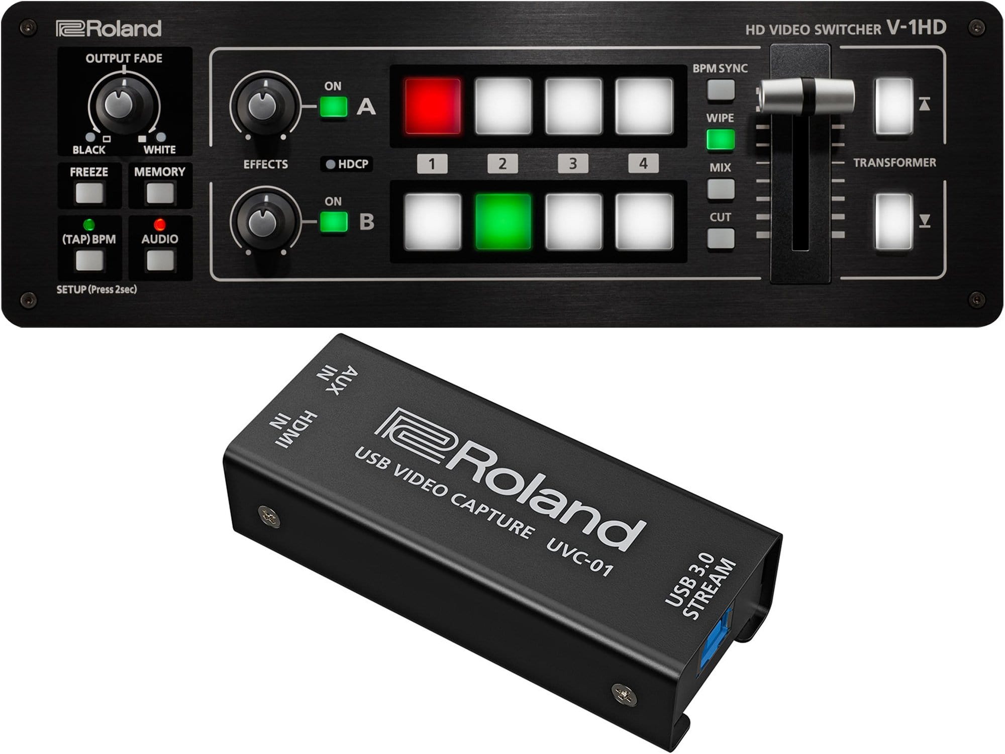 Roland V-1HD STR Video Switcher Streaming Bundle