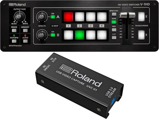 Roland V-1HD STR Video Switcher Streaming Bundle - ProSound and Stage Lighting