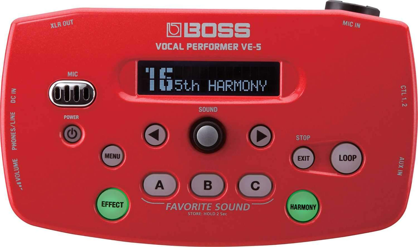 Boss VE-5-RD Red Vocal Effect Processor - PSSL ProSound and Stage Lighting