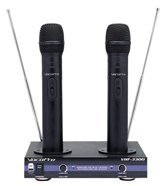 Vocopro VHF3300 2Ch Rechargeable Wireless Microphone System - PSSL ProSound and Stage Lighting