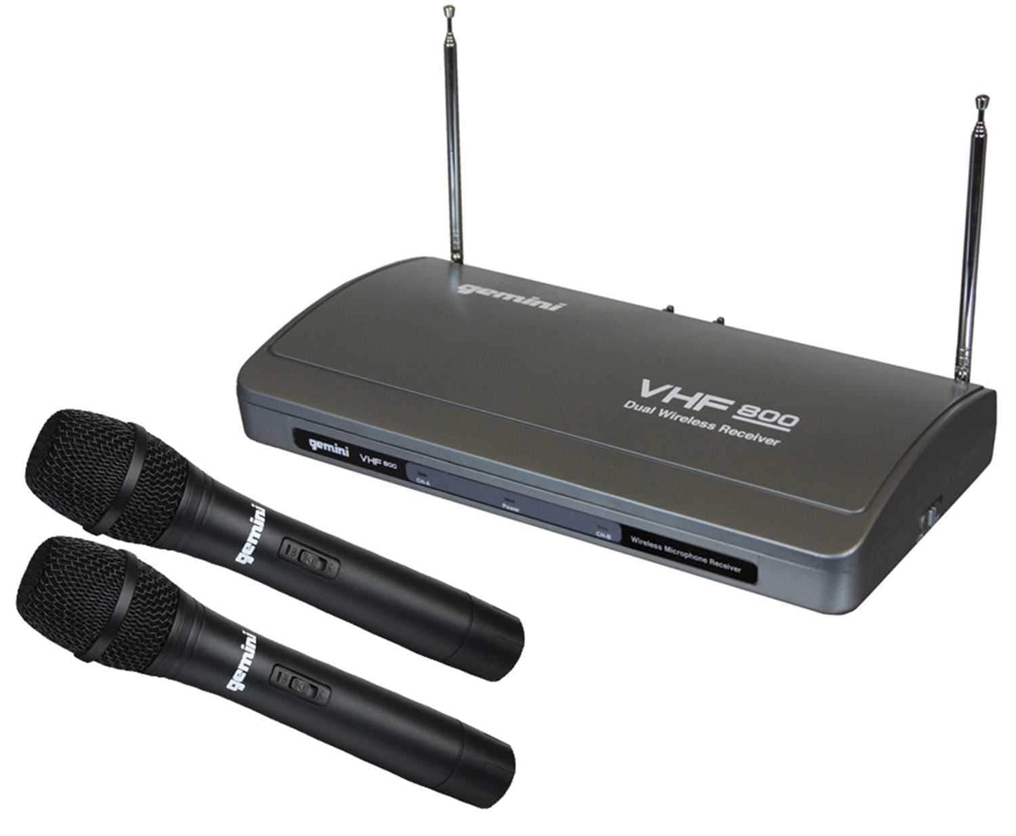 Gemini VHF-800M Dual Handheld VHF Wireless System - PSSL ProSound and Stage Lighting