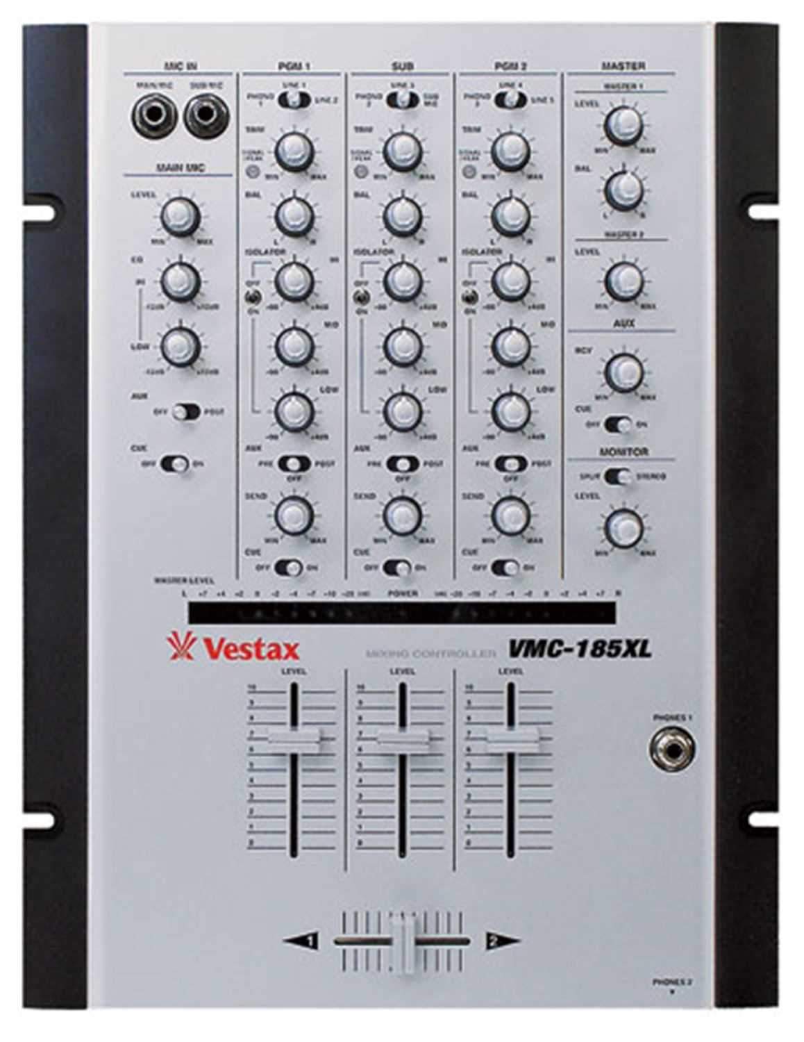 Vestax VMC185XL 3-Ch House/Techno Mixer - Silver - PSSL ProSound and Stage Lighting