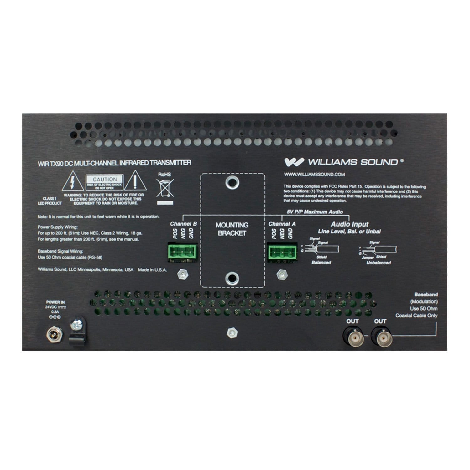 Williams Sound WIR TX9 DC Multi-Channel IR Emitter - PSSL ProSound and Stage Lighting