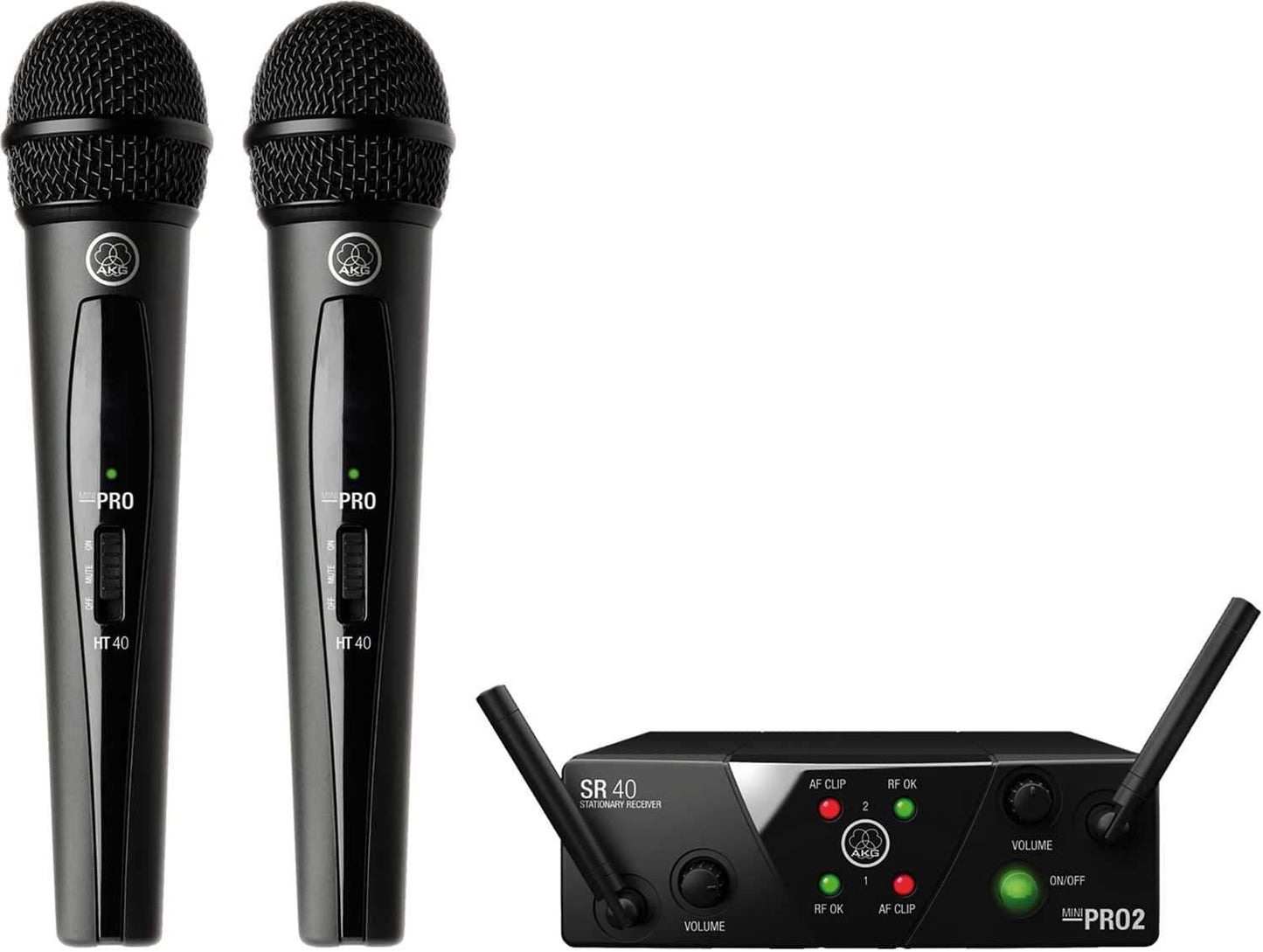 AKG WMS40 MINI2 Dual Handheld Vocal Mics C/D Band - PSSL ProSound and Stage Lighting
